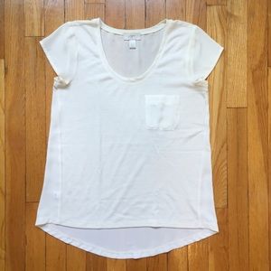 Ivory Short Sleeve Top Ann Taylor LOFT